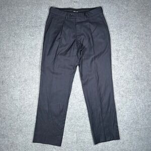 Versace Collection Dress Pants Mens 30x28 Navy Blue Pleated Wool Slacks luxury
